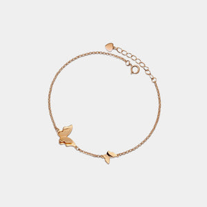 Two Butterfly Charm Ankle Bracelet Anklet