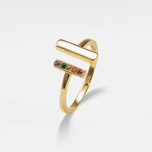 Regenbogenfarbener Edelsteindrahtring