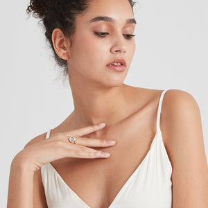 Glass Turkish Evil Eye Fidget Spinner Ring