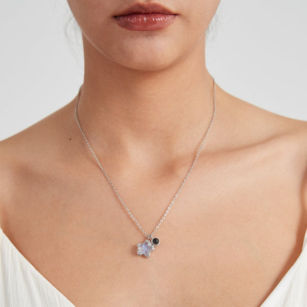Moonstone Star Photo Projection Necklace