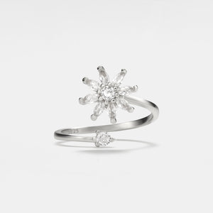 Flower Anxiety Fidget Spinner Bypass Ring