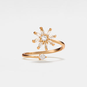 Flower Anxiety Fidget Spinner Bypass Ring