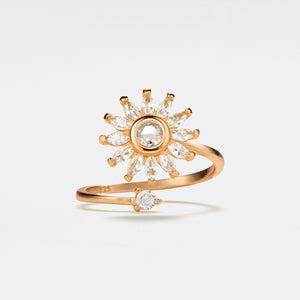 Daisy Flower Fidget Spinner Bypass Ring