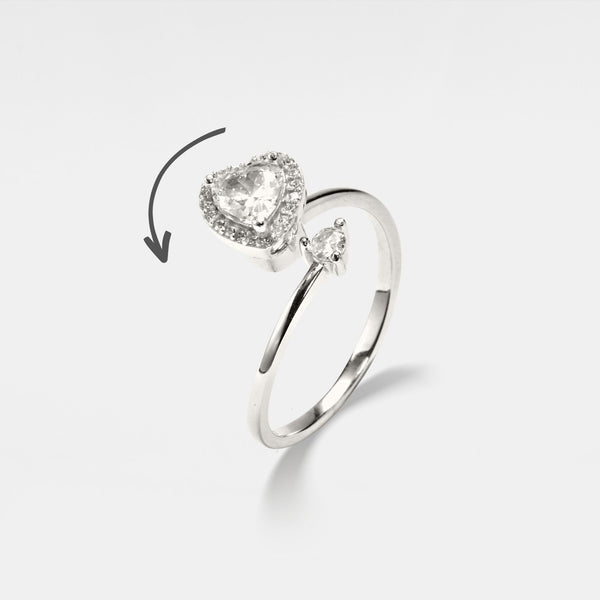Heart Stone Fidget Spinner Ring