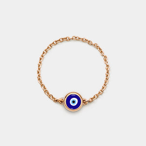 Turkish Evil Eye Nazar Stacking Chain Ring