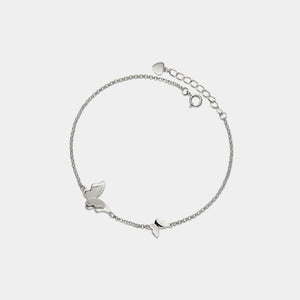 Two Butterfly Charm Ankle Bracelet Anklet