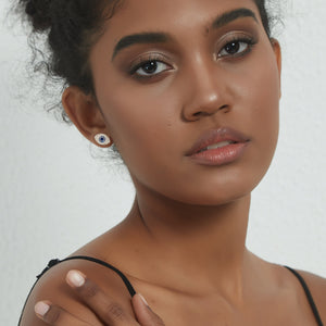 Turkish Evil Eye Statement Stud Earrings