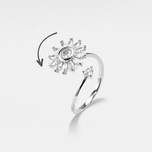 Daisy Flower Fidget Spinner Bypass Ring