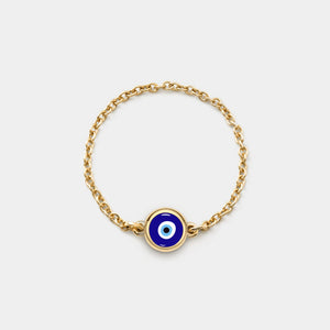 Turkish Evil Eye Nazar Stacking Chain Ring