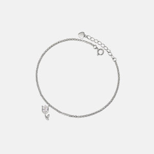 Winziges kleines Tulpenblumen-Charm-Armband