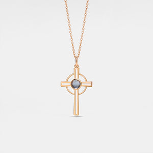 Kreuz Benutzerdefinierte Fotoprojektion Halskette