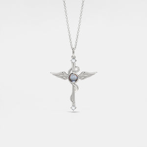 Serpent Cross Photo Projection Necklace