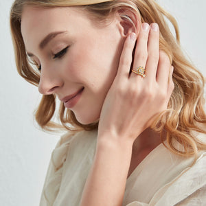 Daisy Flower Fidget Spinner Bypass Ring