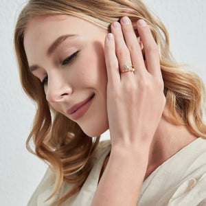 Heart Stone Fidget Spinner Bypass Ring