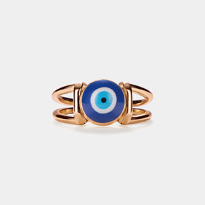 Turkish Evil Eye Blue Nazar Statement Ring