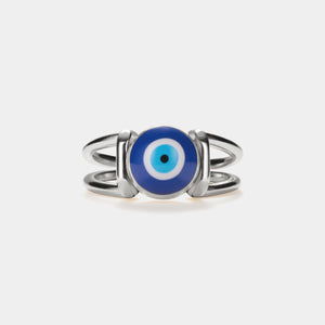 Turkish Evil Eye Blue Nazar Statement Ring