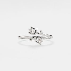 Tulip Flower Stacking Bypass Ring