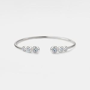 Round Six-Stone Moissanite Bangle Bracelet