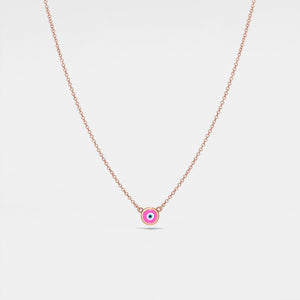 Pink Turkish Evil Eye Nazar Charm Necklace