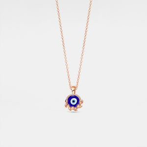 Evil Eye Nazar Olive Leaf Pendant Necklace