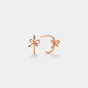 Dainty Small Bow Tie Half Hoop Earrings