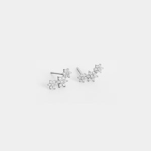 Dainty Flower Crawler Climber Stud Earrings