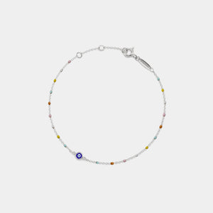 Evil Eye Nazar Boho Rainbow Bead Bracelet