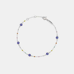Evil Eye Nazar Boho Rainbow Bead Bracelet