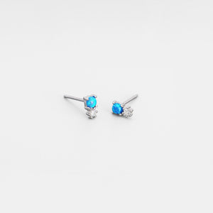 Tiny Small Opal Cartilage Stud Earrings