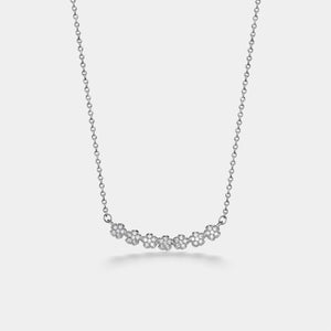 Dainty Flower Bar Charm Pendant Necklace
