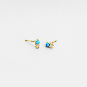 Tiny Small Opal Cartilage Stud Earrings