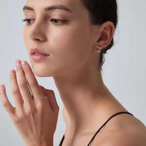 Lily Of The Valley Bow Dangle Drop Earrings