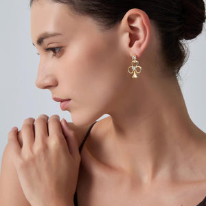 Mismatch Poker Card Dangle Stud Earrings