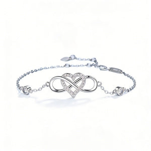 Infinity Mobius Heart Pavé CZ Charm Bracelet - Perimade & Co.