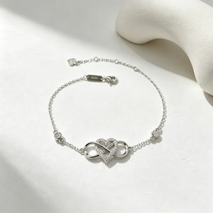 Infinity Mobius Heart Pavé CZ Charm Bracelet - Perimade & Co.