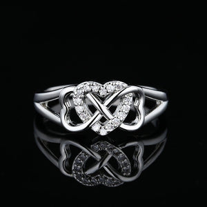 Infinity Mobius Heart Pavé CZ Promise Ring - Perimade & Co.