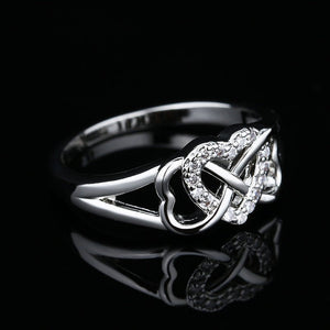 Infinity Mobius Heart Pavé CZ Promise Ring - Perimade & Co.