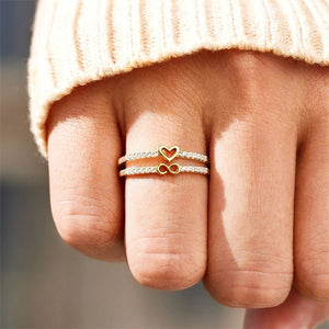 Infinity Mobius Heart Stacking Thin Ring - Perimade & Co.
