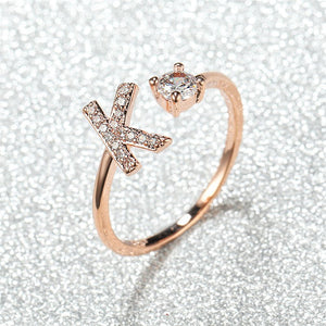 Initial Letter Adjustable Stacking Ring - Perimade & Co.