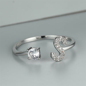 Initial Letter Adjustable Stacking Ring - Perimade & Co.