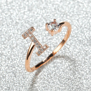 Initial Letter Adjustable Stacking Ring - Perimade & Co.