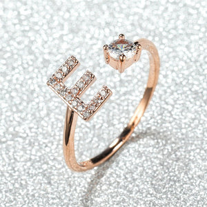 Initial Letter Adjustable Stacking Ring - Perimade & Co.