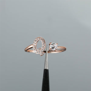 Initial Letter Adjustable Stacking Ring - Perimade & Co.