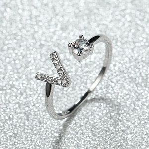 Initial Letter Adjustable Stacking Ring - Perimade & Co.
