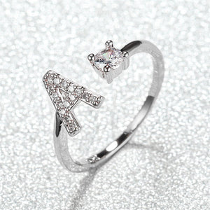 Initial Letter Adjustable Stacking Ring - Perimade & Co.