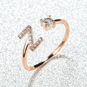 Initial Letter Adjustable Stacking Ring - Perimade & Co.