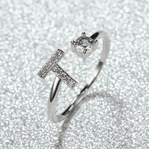 Initial Letter Adjustable Stacking Ring - Perimade & Co.