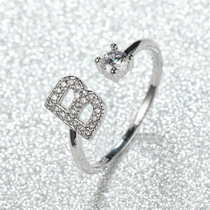 Initial Letter Adjustable Stacking Ring - Perimade & Co.