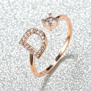 Initial Letter Adjustable Stacking Ring - Perimade & Co.