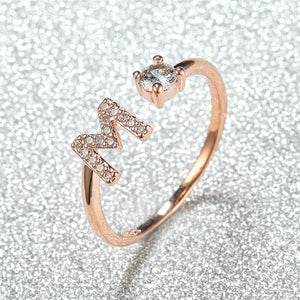 Initial Letter Adjustable Stacking Ring - Perimade & Co.